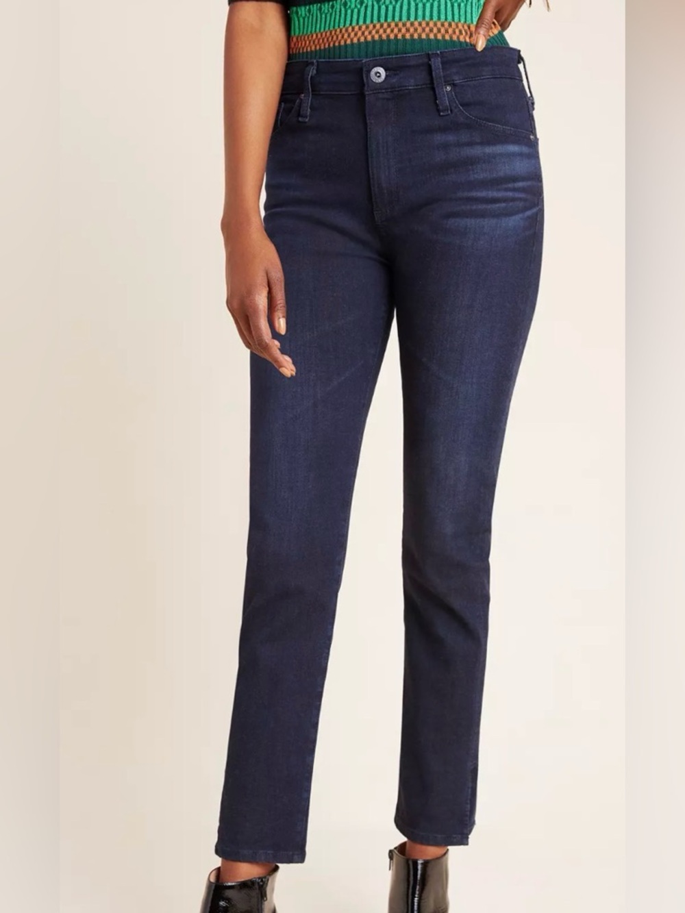 AG The Stevie High-Rise Skinny Ankle Jeans